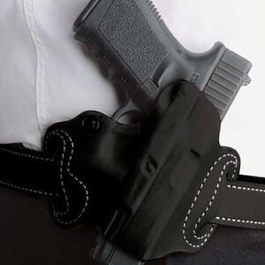 DESANTIS MINI SLIDE HOLSTER - OWB RH LTHER M&P SHLD 9/40 BLK