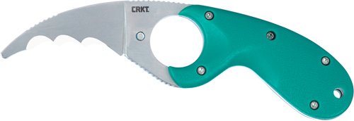 CRKT BEAR CLAW 2.39" GREEN W/ - VEFF SERRATIONS BELT CLIP