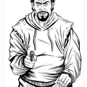 B/C TARGET EZE-SCORER 23"X35" - BAD GUY SILHOUETTE 5 TARGETS