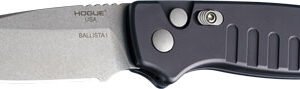HOGUE BALLISTA-I BUTTON AUTO - DROP POINT TUMBLED BLK 3.5"