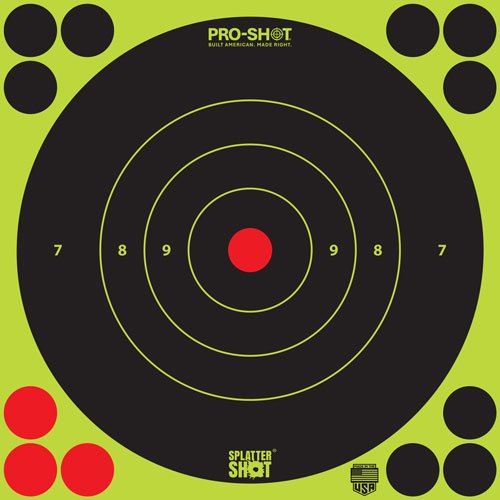 SPLATTER SHOT TARGET BULLSEYE - 6" GREEN PEEL/STICK 12EA