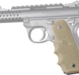 HOGUE GRIPS RUGER 22/45 MKIV - RUBBER GRIPS/FINGER GROOVE FDE