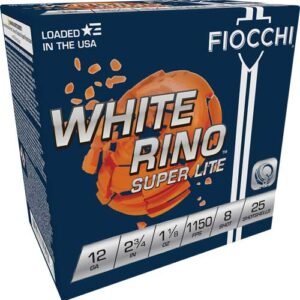 FIOCCHI WHITE RINO 12GA 2.75" - 1-1/8OZ #8 1150FPS 250RD CASE