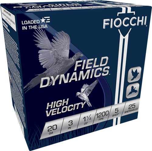 FIOCCHI 20GA 3" 1-1/4OZ #5 - 1200FPS 25RD 10BX/CS