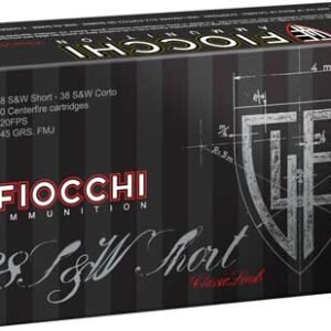 FIOCCHI 38 S&W SHORT 145GR FMJ - 50RD 20BX/CS