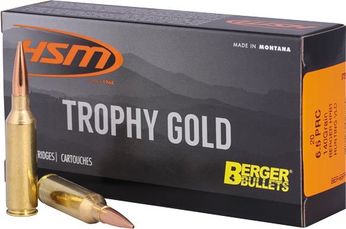 HSM TROPHY GOLD 6.5 PRC - 140GR BERGER VLD 20RD 25BX/CS
