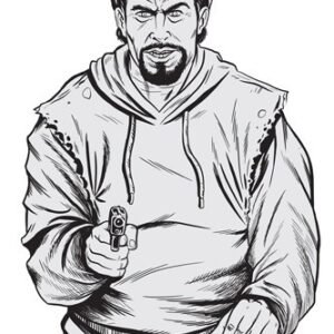 B/C TARGET EZE-SCORER 12"X18" - BAD GUY SILHOUETTE 10 TARGETS