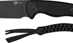 CIVIVI KNIFE TIMBERBARK 3.2" - FIXED BLACK/BLACK G10 STNWASH