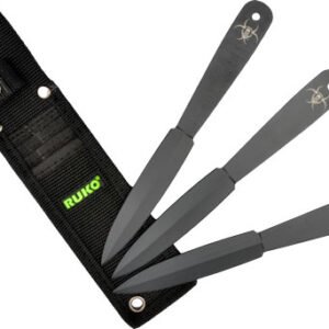 RUKO THROWNING KNIVES 3 PC - 7.38" CARBON STEEL CLAMSHELL