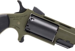 NAA HUNTSMAN MINI-REVOLVR - 22WMR 2" FIXED OD GRN RUBBER
