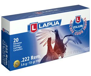 LAPUA 222 REM 55GR FMJ 20/600