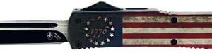 TEMPLAR KNIFE SLIM OTF BETSY - ROSS FLAG 3.1" BLACK DROP PNT