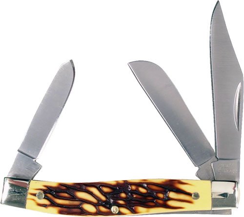 RUKO FOLDER 3.5" SIMULATED - DEER HORN HANDLE CLAMSHELL