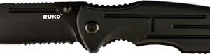 RUKO FOLDER SPRING ASSIST - 3.25" ALUMINUM BLACK HANDLE