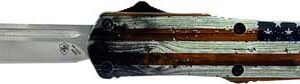 TEMPLAR KNIFE SMALL OTF WOOD - US FLAG 2.75" SILVER TANTO