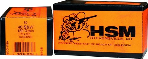 HSM SUBSONIC 40 SW 180GR - LEAD-FN 50RD 20BX/CS - Image 2