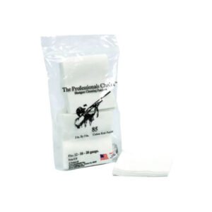 SHOTGUN CLEANING PATCHES - WHITE, 12/16/20 GAUGE, COTTON KNIT, 3" X 3", 85/PK