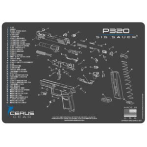 SIG SAUER P226 SCHEMATIC HANDGUN PROMAT - CHARCOAL GRAY/CERUS BLUE