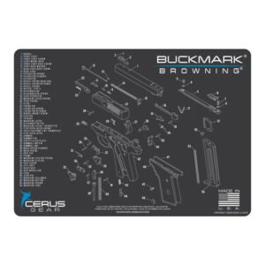 BROWNING BUCKMARK SCHEMATIC PROMAT - CHARCOAL GRE