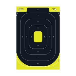 Allen EZ Aim Splash Reactive Paper Target IPSC Silhouette 12.5"x18.25" Yellow and Black 30 per Pad