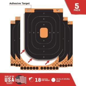 Allen Adhesive Splash Handgun Training Target 12x18" Orange and Black 5/ct