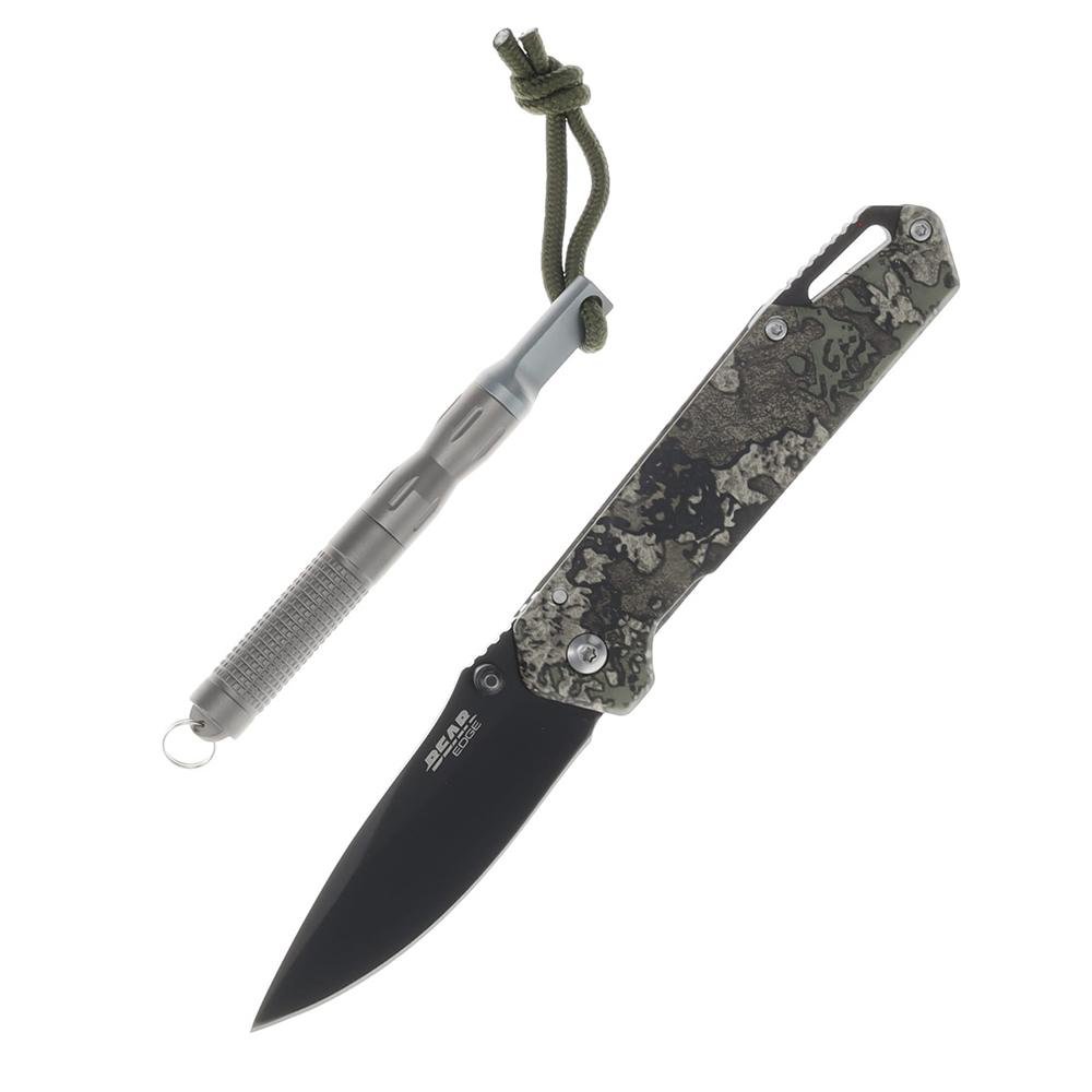 Bear & Son Edge Folding Knife 3" Drop Point Blade Truetimber Strata