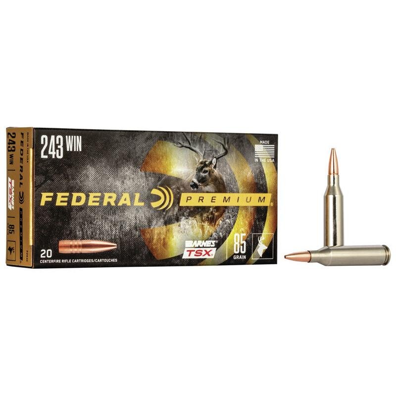 Federal Barnes TSX Rifle Ammunition .243 Win 85gr TSX 3200 fps 20/ct