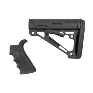 Hogue AR-15/M-16 Kit - Finger Groove Beavertail Grip & Over-Molded Collapsible Buttstock - Mil-Spec Buffer Tube Black