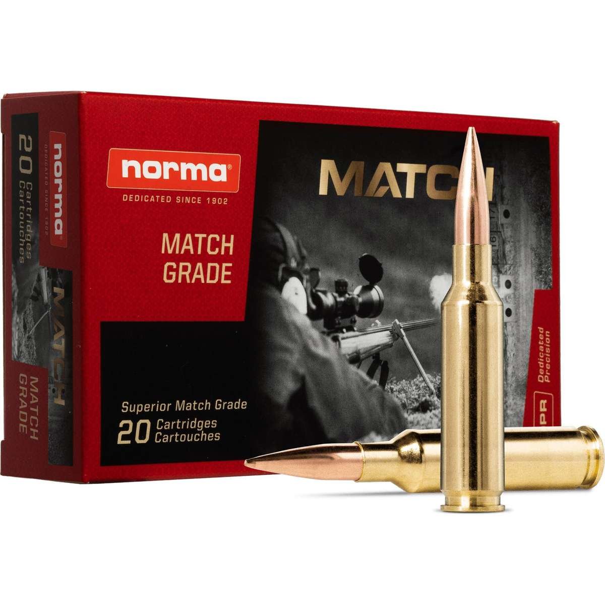 Norma Golden Target Rifle Ammunition 6.5 Creedmoor 130gr BTHP 2851 fps 20/ct