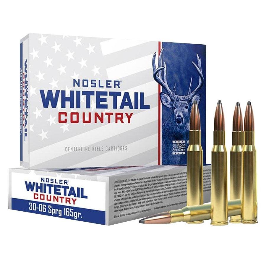 Nosler Whitetail Country Rifle Ammunition .30-06 Sprg 165gr SP 2900 fps 20/ct