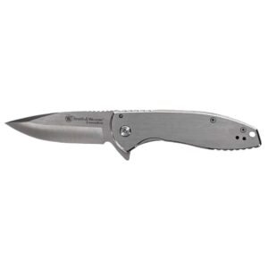 Smith & Wesson KT Executive Platinum Folding Knife 3" Drop Point Blade Silver Box
