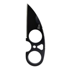 SOG Knives Snarl Blackout Fixed Blade Knife 2.3" Sheepsfoot Blade Black