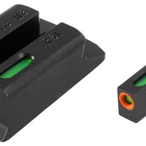 Truglo TFX Pro Tritium/Fiber-Optic Day/Night Sights Fit Ruger SR9|Ruger SR9C|Ruger SR40|Ruger SR40C|Ruger SR45 - Orange Outline Front/Rear Green