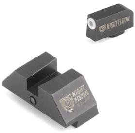 Night Fision Perfect Dot Official Student of the Gun Accur8 Night Sights w/Wht Frnt+Blk Sq for Glock 17-39